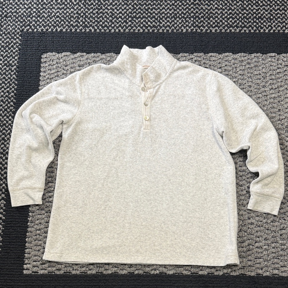 Soft Surroundings Henley Pullover Chenille Womens M Comfy Lounge Textured Casual